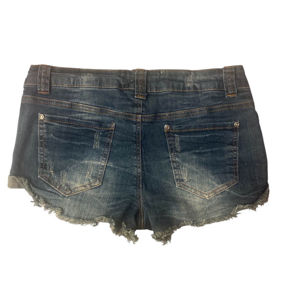 Hot Kiss Distressed Blue Jean Shorts GUC 7 - Picture 2 of 6